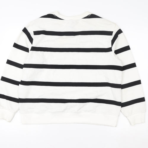 Marks and Spencer Womens White Black Striped Sweatshirt Size 12