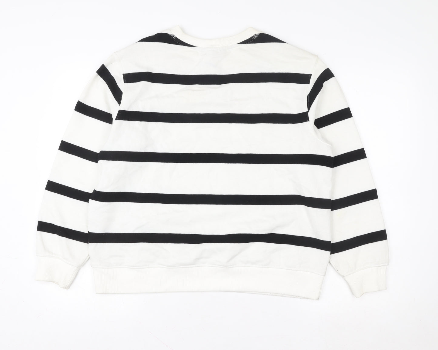 Marks and Spencer Womens White Black Striped Sweatshirt Size 12