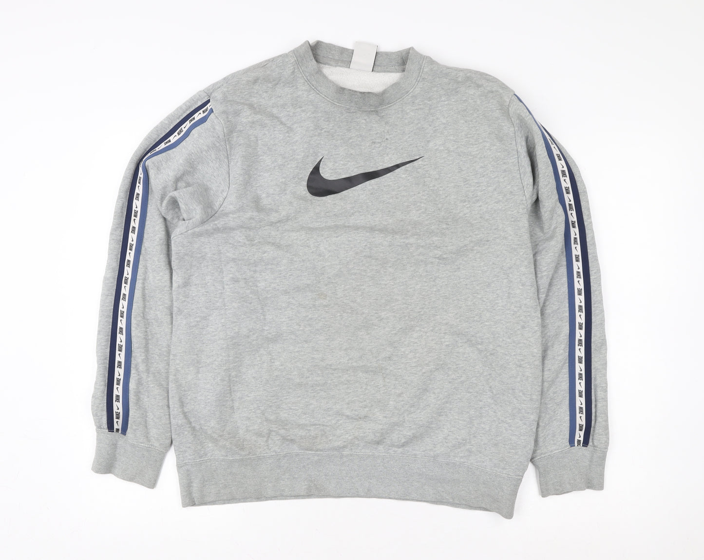Nike Men's Grey Crew Neck Logo Sweatshirt M Pullover Sportswear