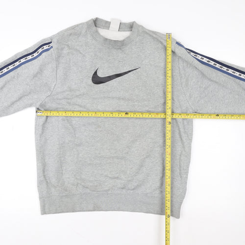 Nike Men's Grey Crew Neck Logo Sweatshirt M Pullover Sportswear
