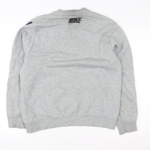 Nike Men's Grey Crew Neck Logo Sweatshirt M Pullover Sportswear