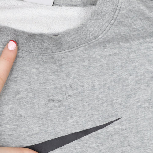Nike Men's Grey Crew Neck Logo Sweatshirt M Pullover Sportswear