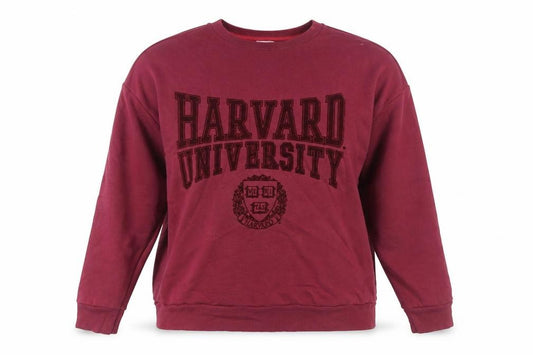 Front view of Harvard University Burgundy Women's XL Pullover Sweatshirt