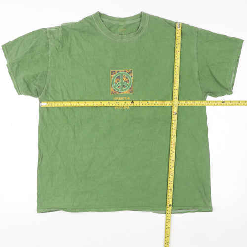 Urban Outfitters Men's Green Peace Graphic Oversized Cotton T-Shirt M