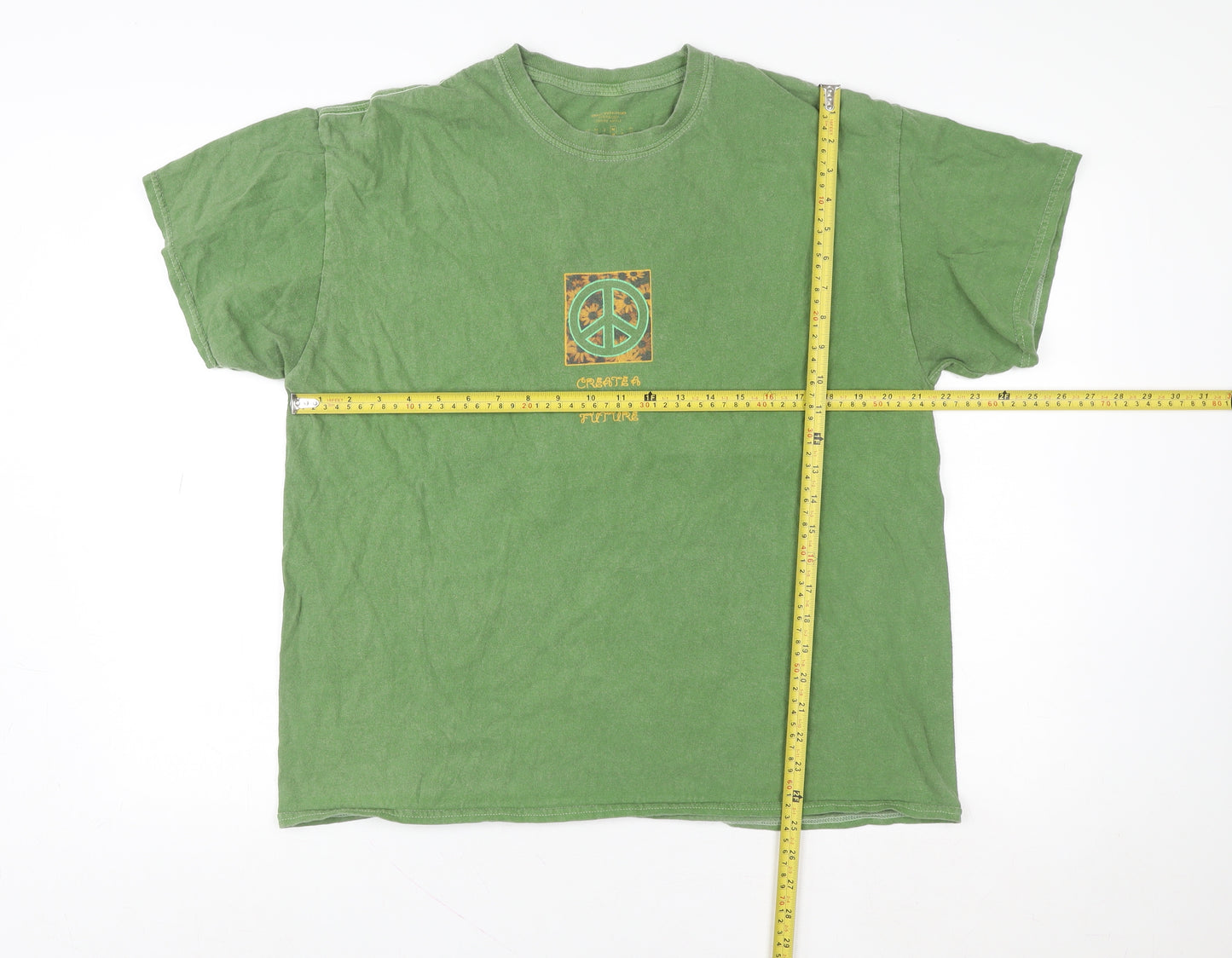 Urban Outfitters Men's Green Peace Graphic Oversized Cotton T-Shirt M