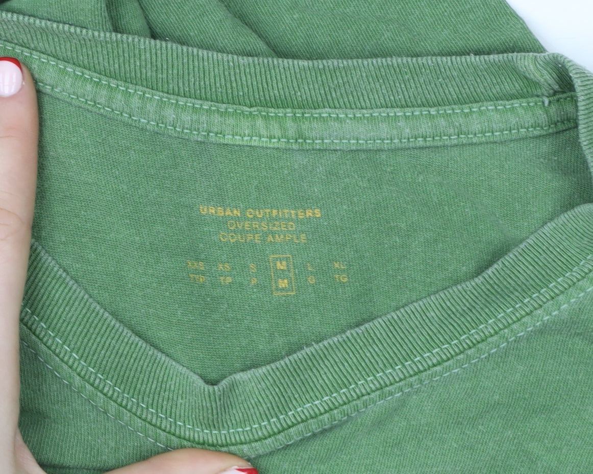 Urban Outfitters Men's Green Peace Graphic Oversized Cotton T-Shirt M