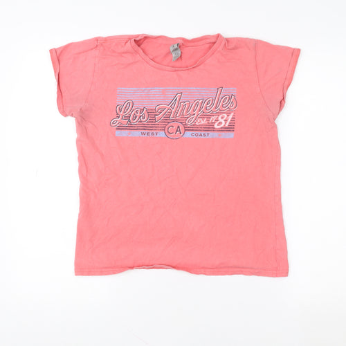 Gildan Women's Pink Los Angeles CA Graphic Cotton T-Shirt Size M