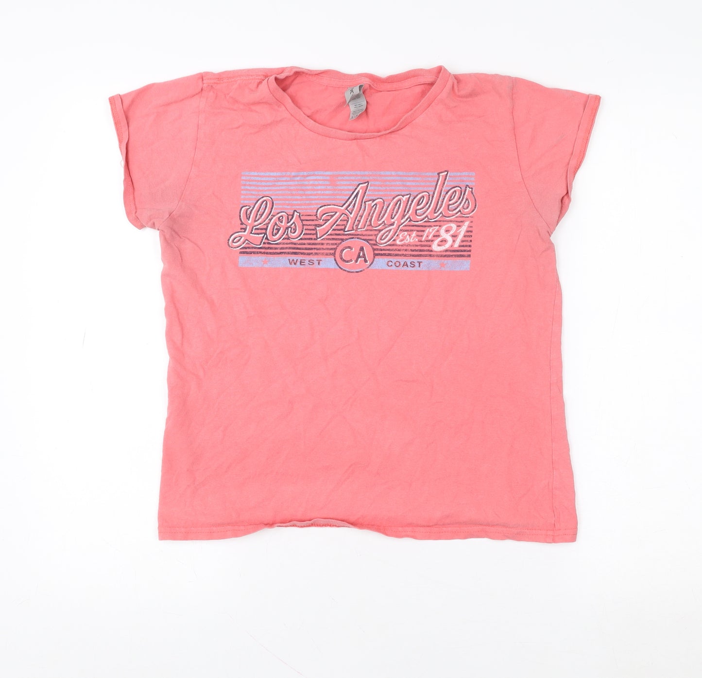 Gildan Women's Pink Los Angeles CA Graphic Cotton T-Shirt Size M