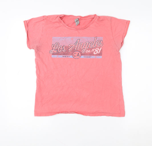 Gildan Women's Pink Los Angeles CA Graphic Cotton T-Shirt Size M