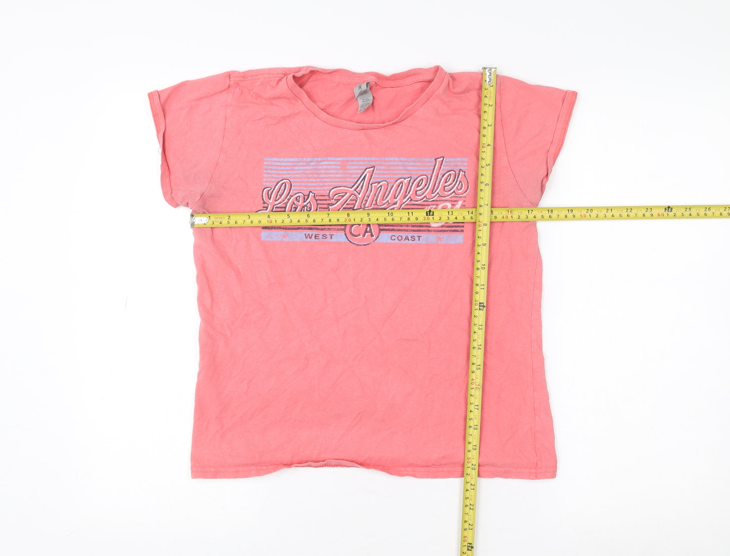 Gildan Women's Pink Los Angeles CA Graphic Cotton T-Shirt Size M