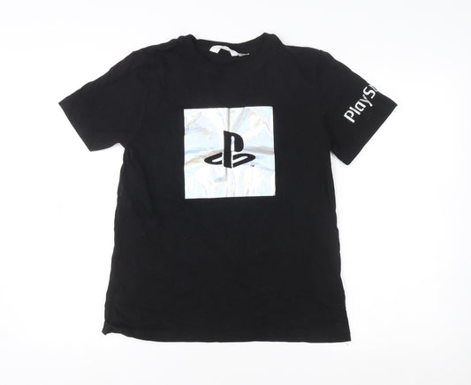 H&M Boys Black PlayStation Graphic T-Shirt 12-14 Years Casual Gamer Top