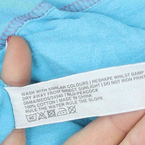 Fat Face Women’s Blue Cotton Short Sleeve Crew Neck T-Shirt Size S