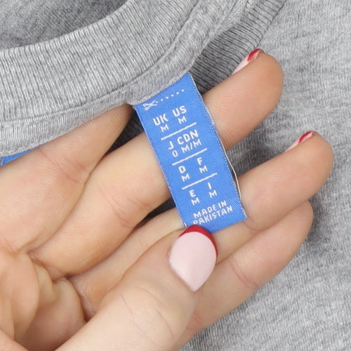 Adidas Men's Grey Trefoil Logo T-Shirt Size M Short Sleeve