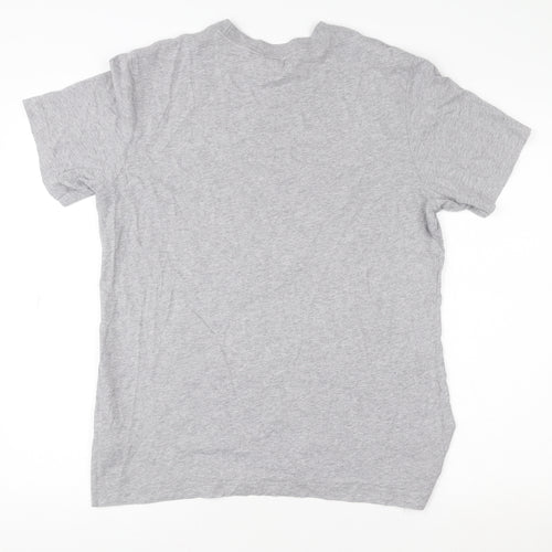 Adidas Men's Grey Trefoil Logo T-Shirt Size M Short Sleeve