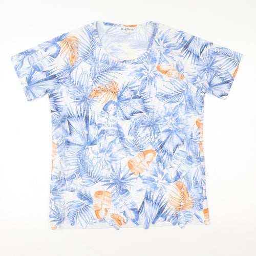 Mudflower Women's Multicoloured Tropical Short Sleeve T-Shirt S