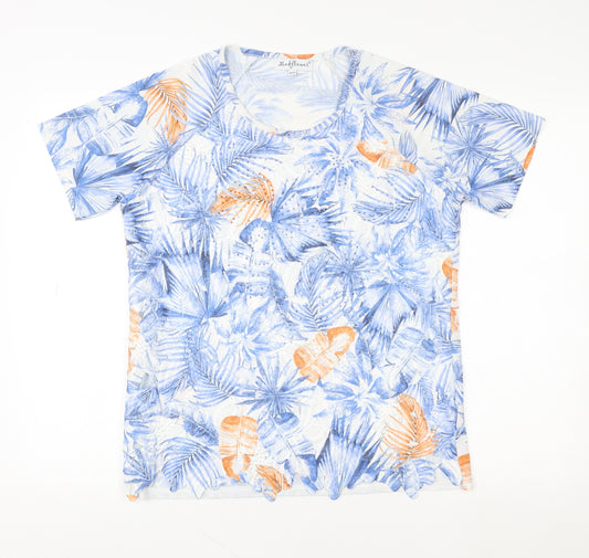 Mudflower Women's Multicoloured Tropical Short Sleeve T-Shirt S