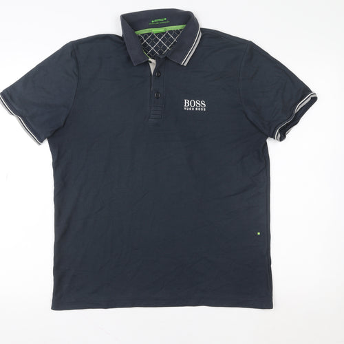 Hugo Boss Men's Blue Short Sleeve Polo Shirt M Moisture Manager