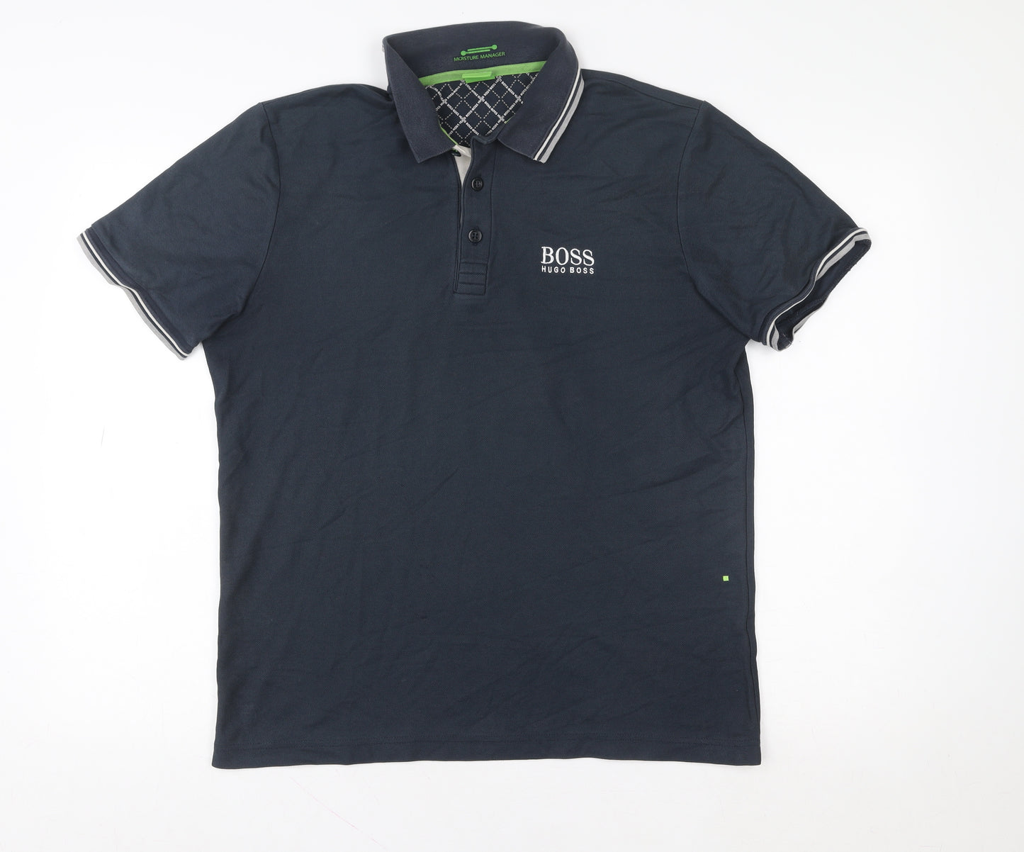 Hugo Boss Men's Blue Short Sleeve Polo Shirt M Moisture Manager