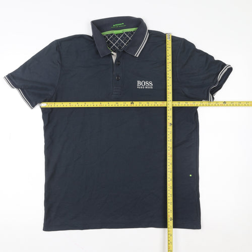 Hugo Boss Men's Blue Short Sleeve Polo Shirt M Moisture Manager