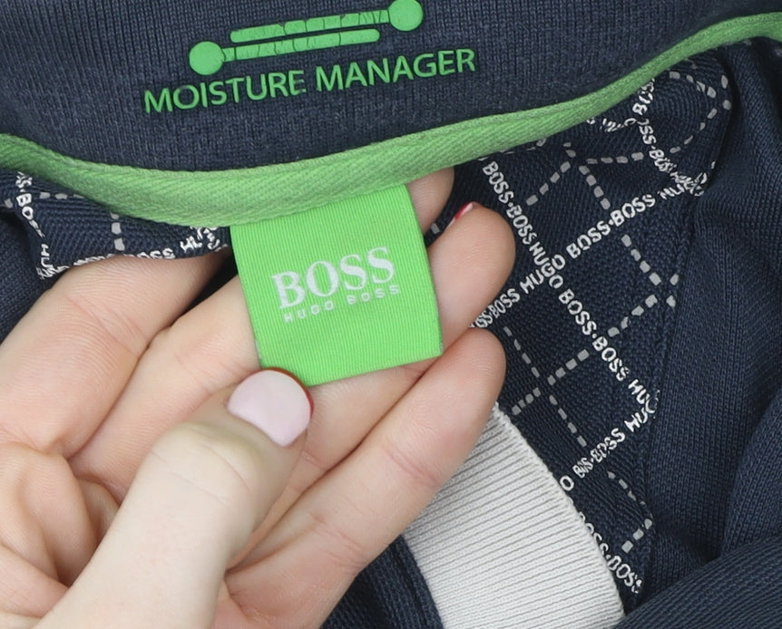 Hugo Boss Men's Blue Short Sleeve Polo Shirt M Moisture Manager