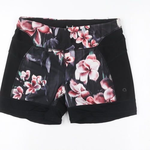 Hyba Women's Black Floral Athletic Skort M Quick Dry Stretch