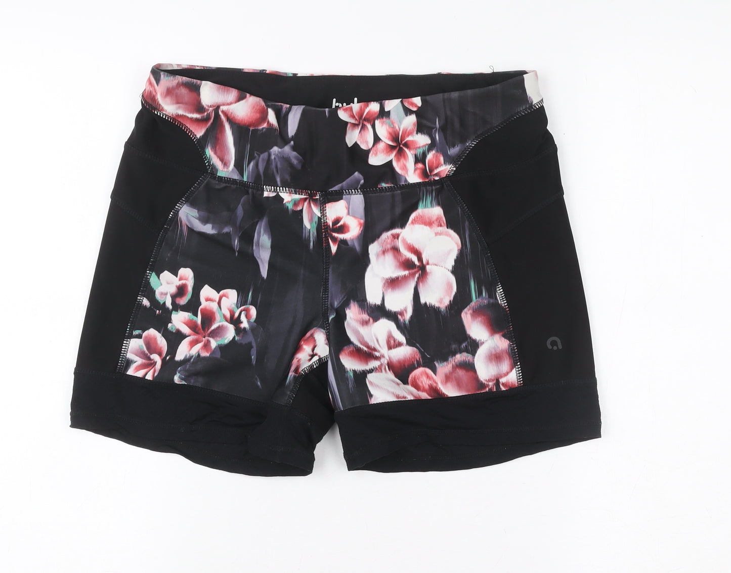 Hyba Women's Black Floral Athletic Skort M Quick Dry Stretch