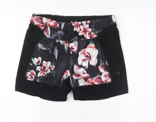 Hyba Women's Black Floral Athletic Skort M Quick Dry Stretch