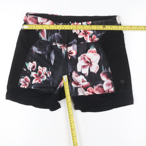 Hyba Women's Black Floral Athletic Skort M Quick Dry Stretch