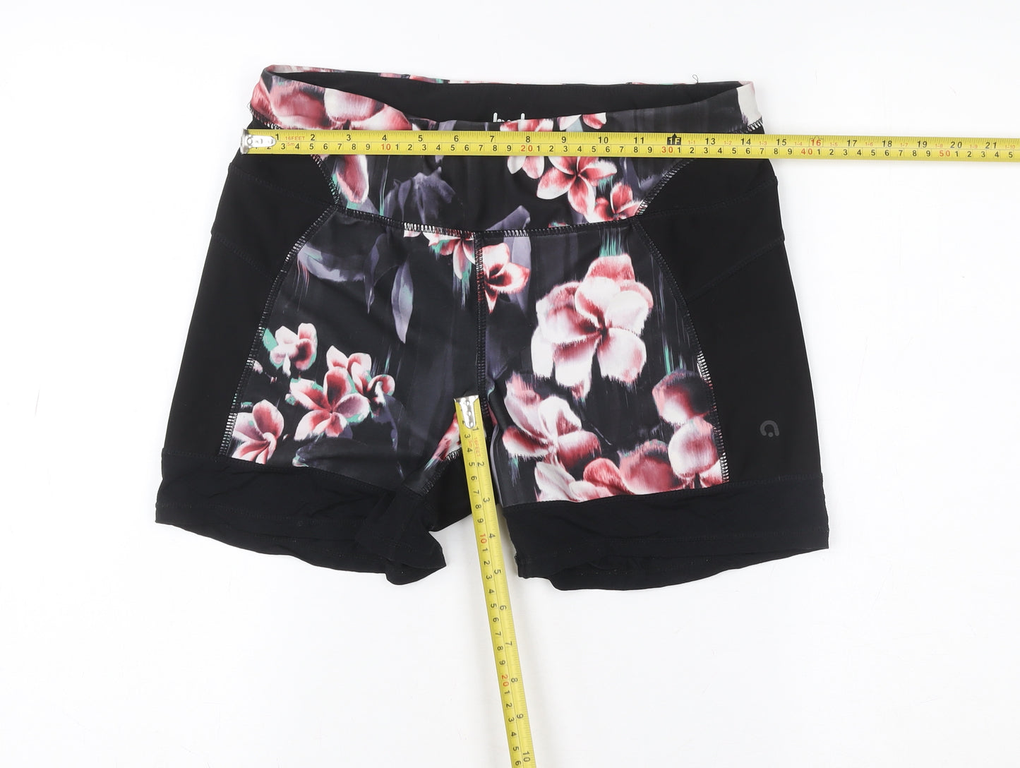 Hyba Women's Black Floral Athletic Skort M Quick Dry Stretch