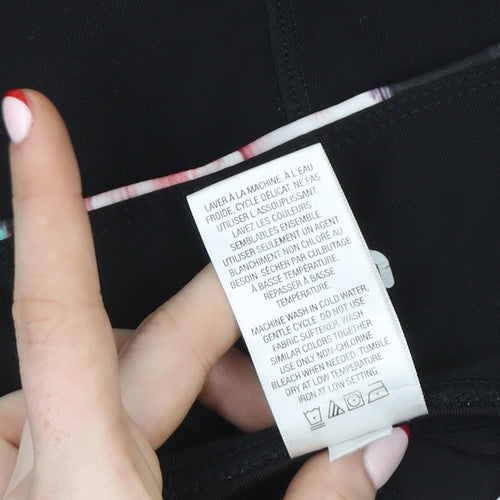 Hyba Women's Black Floral Athletic Skort M Quick Dry Stretch