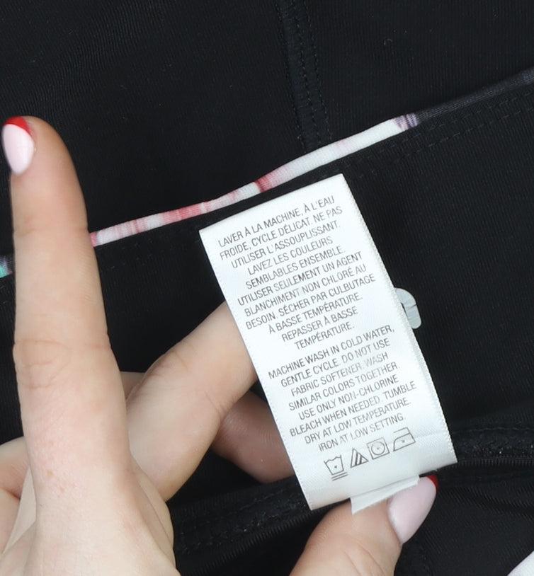 Hyba Women's Black Floral Athletic Skort M Quick Dry Stretch