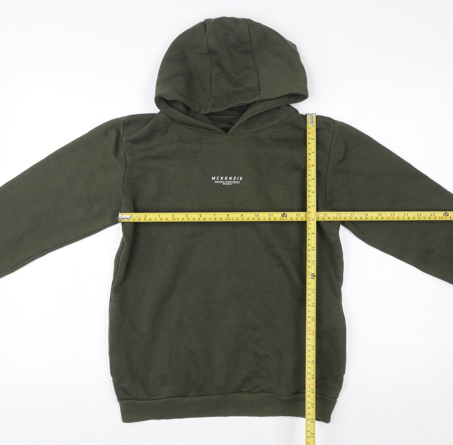McKenzie Boys Khaki Pullover Hoodie 13-15 Years Cotton Blend Sportswear
