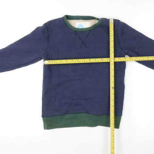 Mini Boden Boys Blue Green Sweatshirt 8-9 Years Fleece Lined Pullover