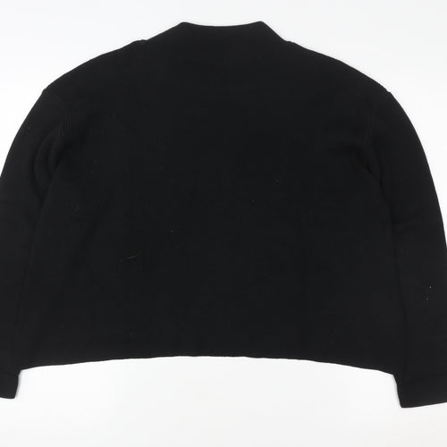 River Island Women Black L Chain Detail Mock Neck Pullover Jumper