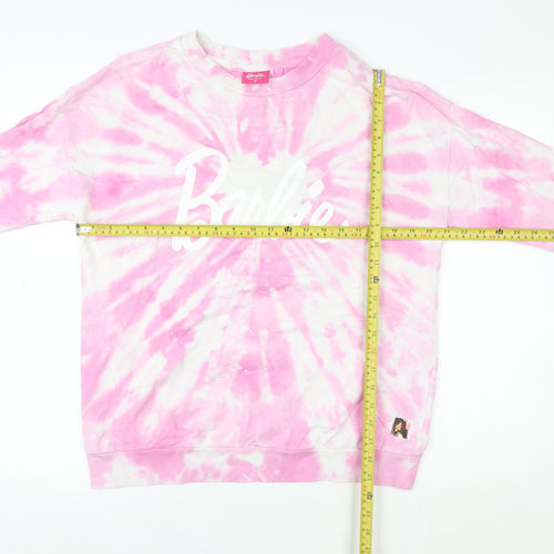 Next Barbie Women Pink Tie Dye Crew Neck Pullover Sweatshirt M