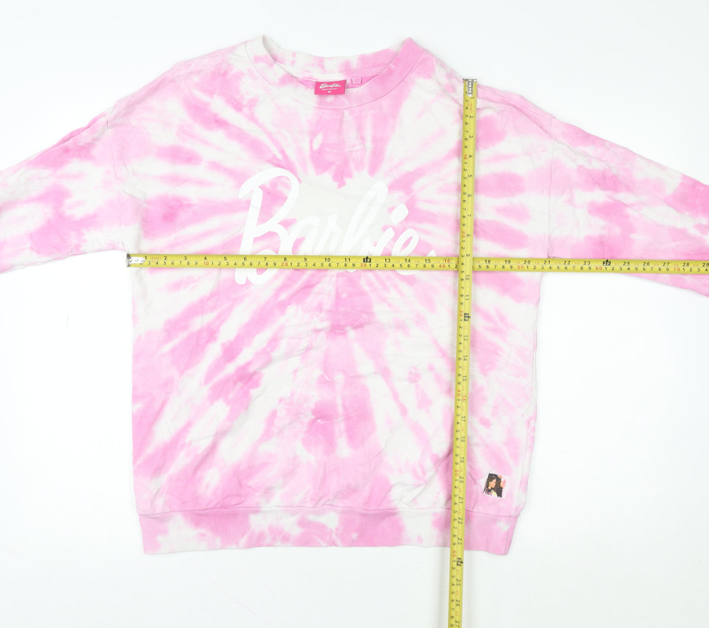 Next Barbie Women Pink Tie Dye Crew Neck Pullover Sweatshirt M