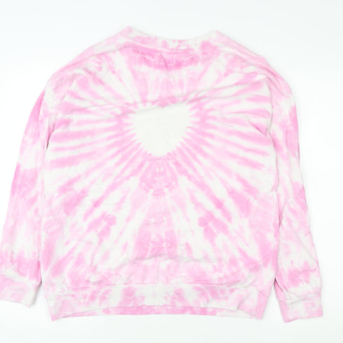Next Barbie Women Pink Tie Dye Crew Neck Pullover Sweatshirt M