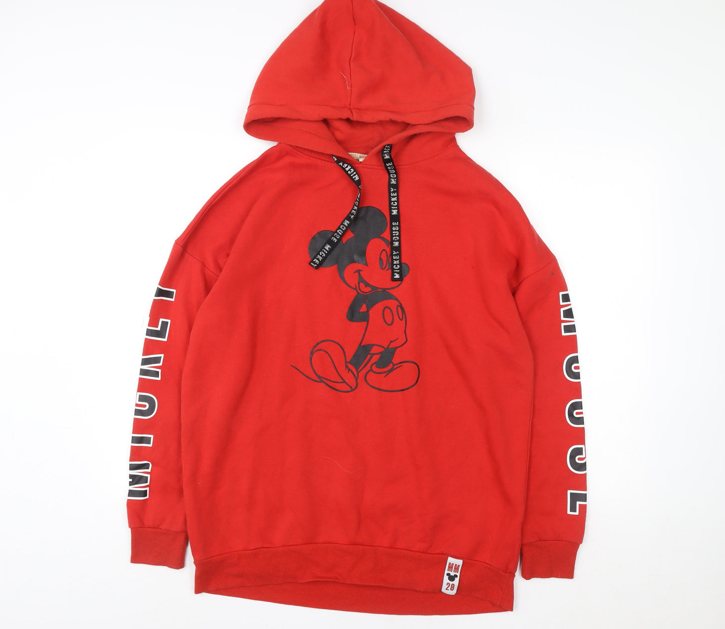 Disney Mickey Mouse Red Hoodie Women S 10/12 Pullover Cotton Graphic