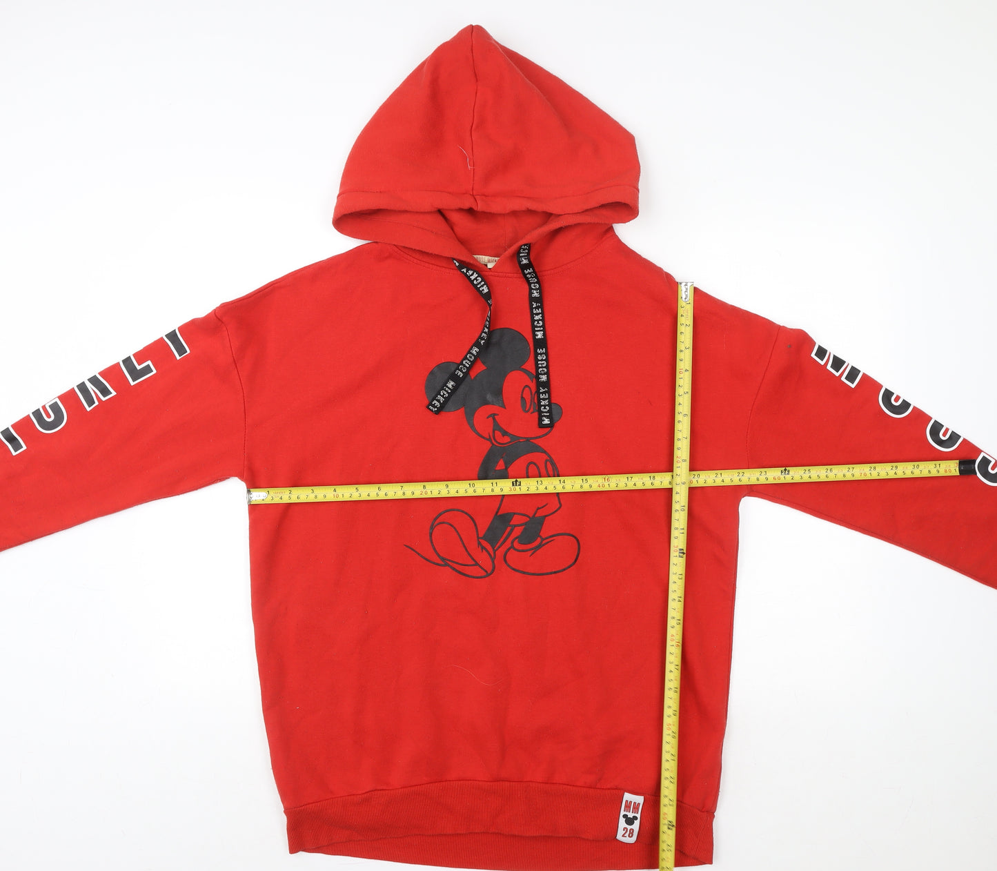 Disney Mickey Mouse Red Hoodie Women S 10/12 Pullover Cotton Graphic