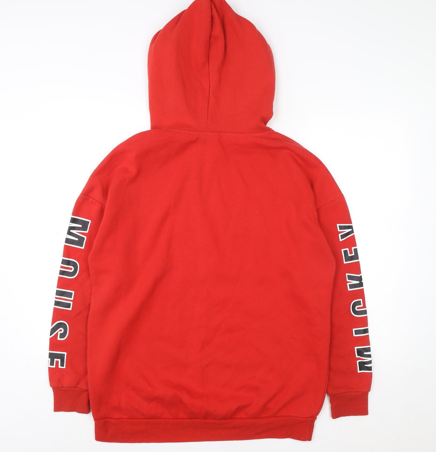 Disney Mickey Mouse Red Hoodie Women S 10/12 Pullover Cotton Graphic