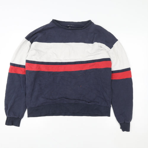 Urban Outfitters Men's Blue Striped Pullover Sweatshirt Size S