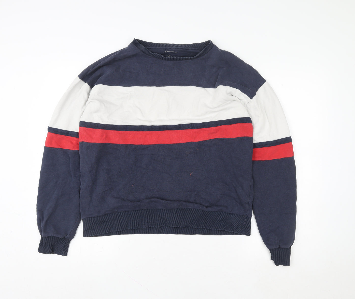 Urban Outfitters Men's Blue Striped Pullover Sweatshirt Size S