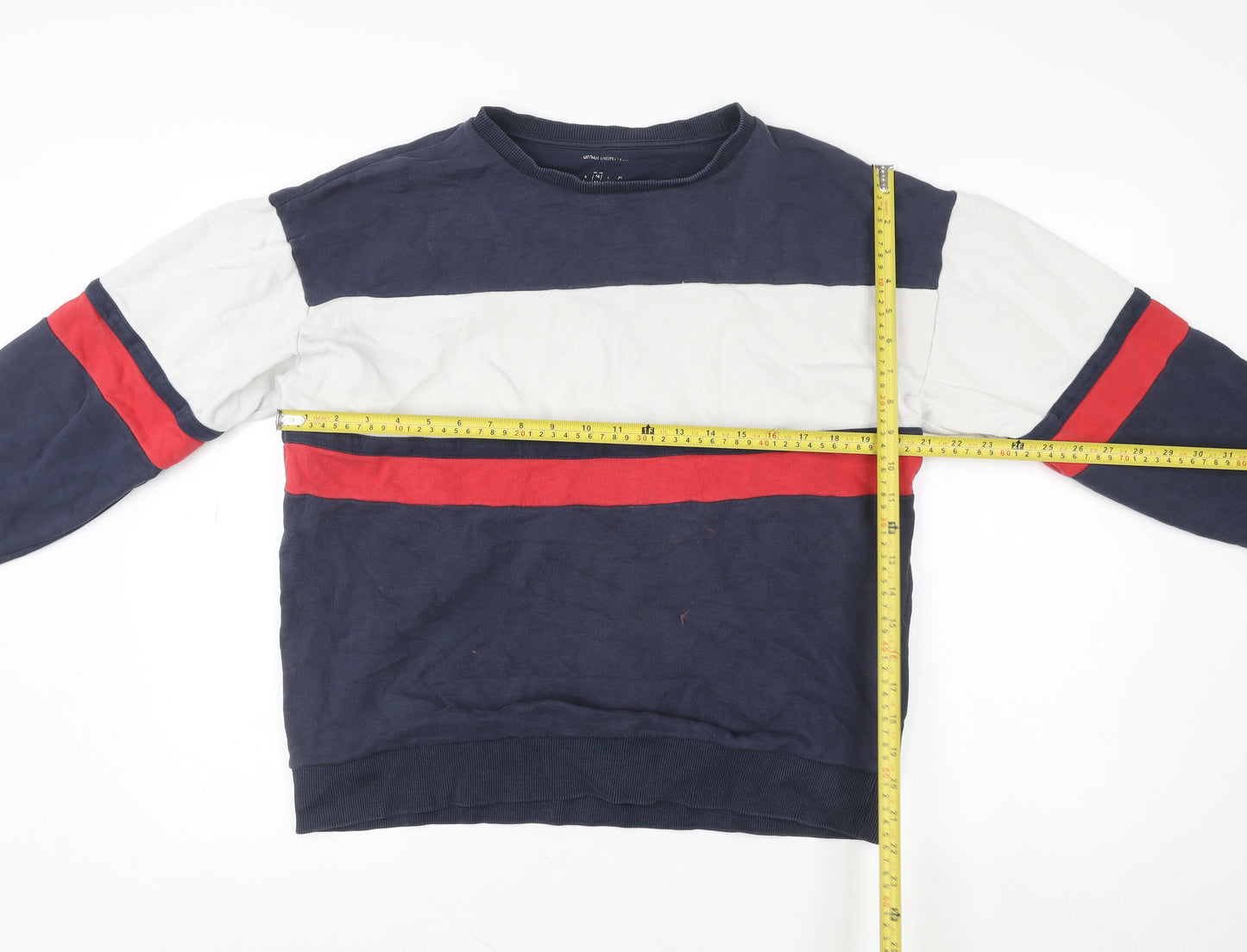 Urban Outfitters Men's Blue Striped Pullover Sweatshirt Size S