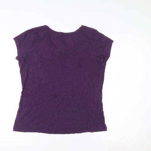La Redoute Creation Womens Purple Cotton Scoop Neck T-Shirt M
