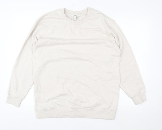 Marks and Spencer Women Beige Crew Neck Pullover Sweatshirt Size S