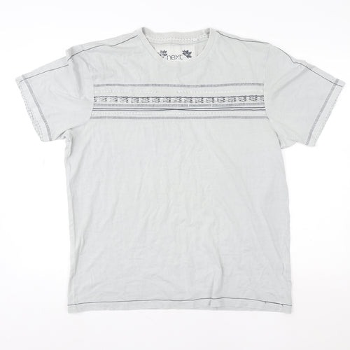 Next Women Grey Cotton Basic Short Sleeve T-Shirt Size L