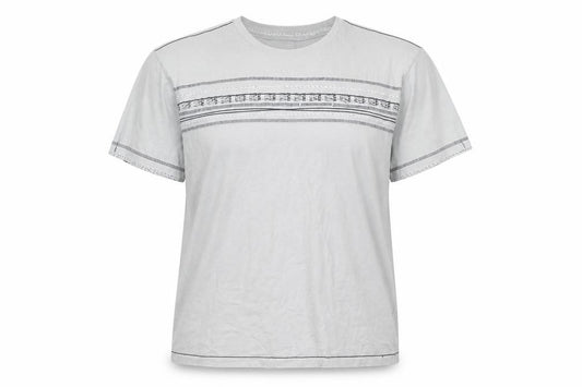 Front view of Next Women Grey Cotton Basic Short Sleeve T-Shirt, size L