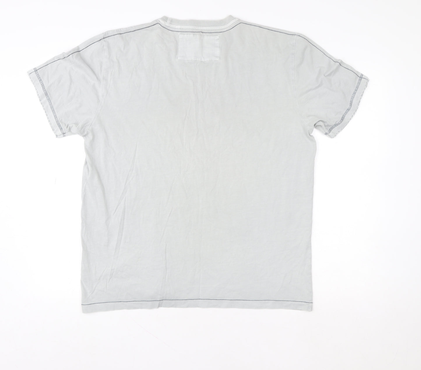 Next Women Grey Cotton Basic Short Sleeve T-Shirt Size L