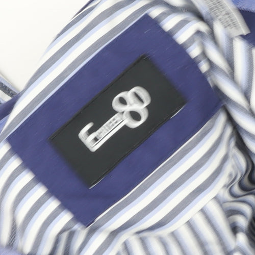 E-IGHT Boys Blue Striped Button-Up Long Sleeve Shirt Age 10-11