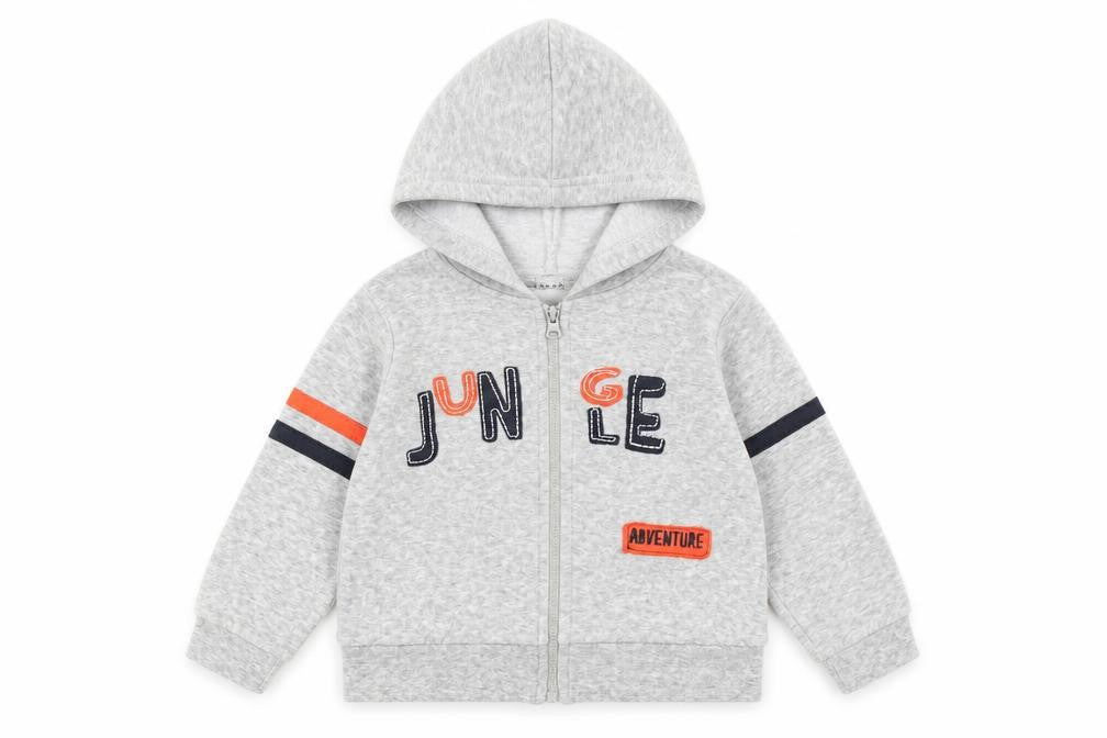 Babybol Unisex Grey Hooded Full Zip Jungle Adventure Jumper 12-18 Months